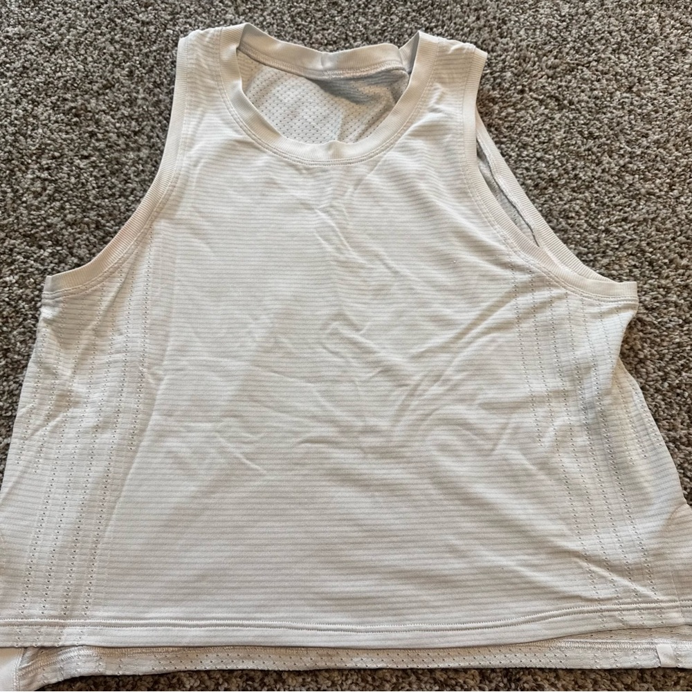 lululemon athletica White Mesh-Panel Athletic Tank